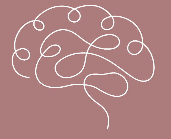 Illustration of a tangled, looping white line on a pink background.