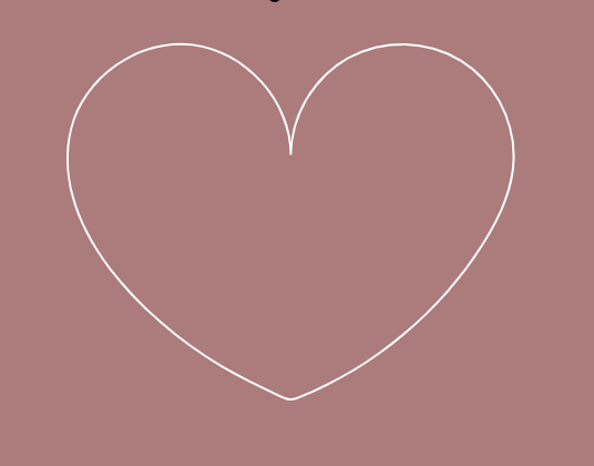 Outline of a heart shape on a pink background.