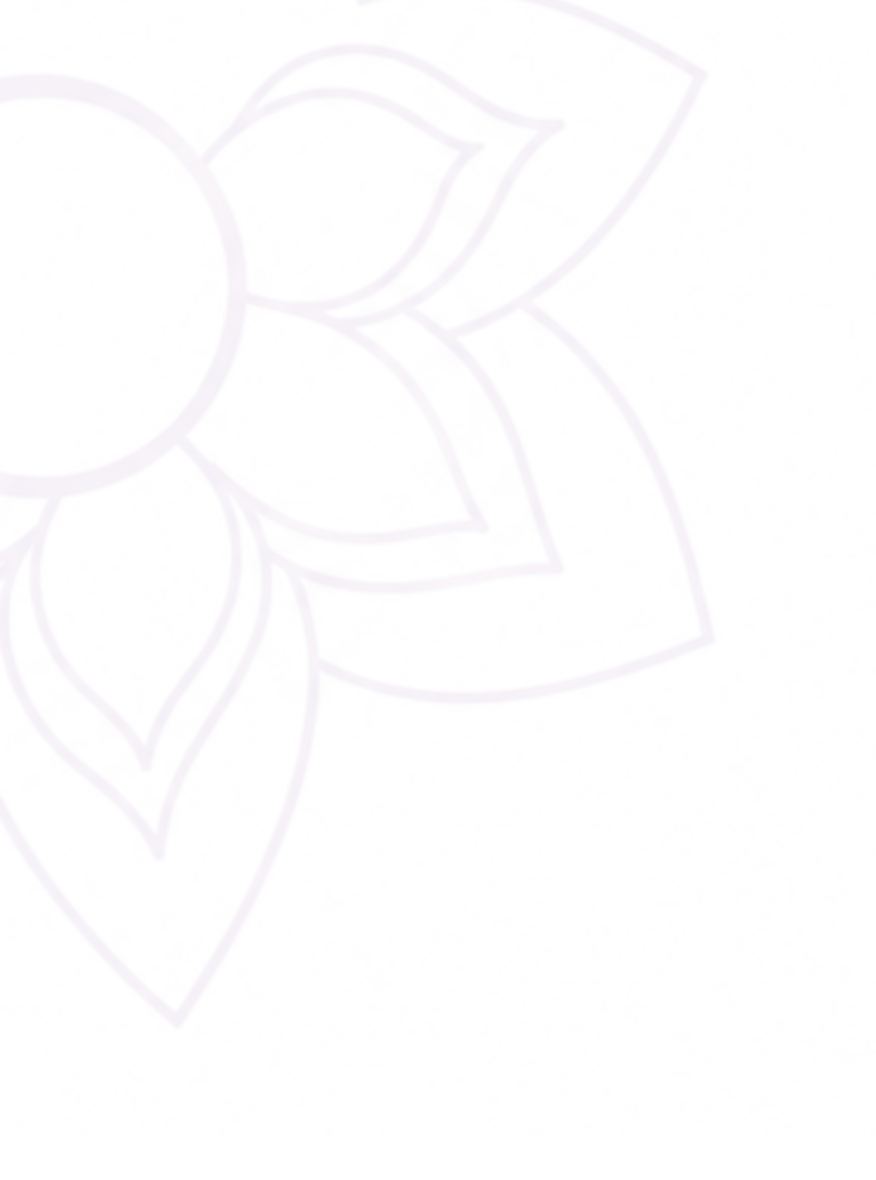 Outline drawing of a flower with leaves.