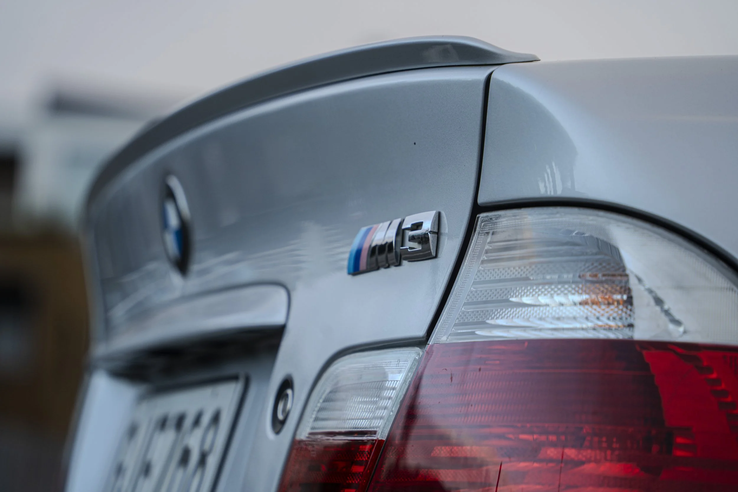 the m3 badge of a bmw from the rear