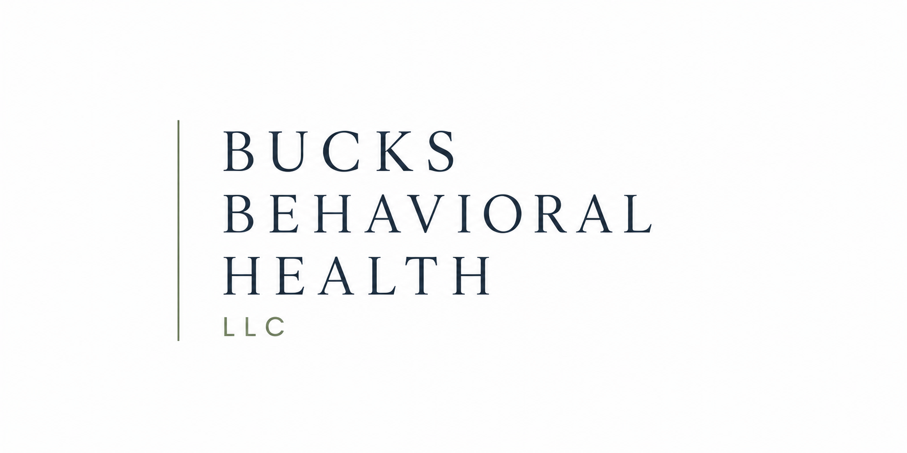 Logo with the text 'BUCKS BEHAVIORAL HEALTH LLC' on a white background.