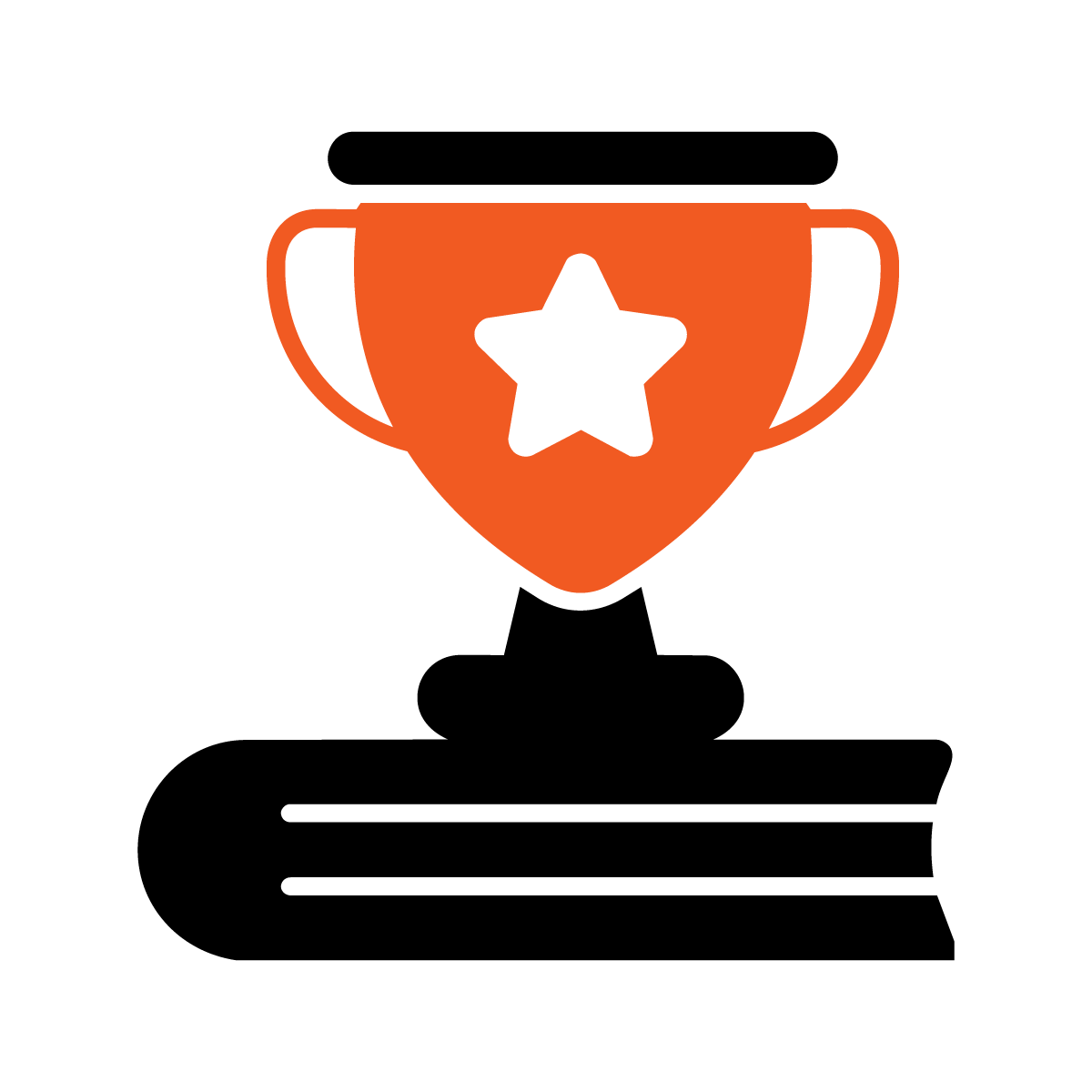 trophy on top of book icon