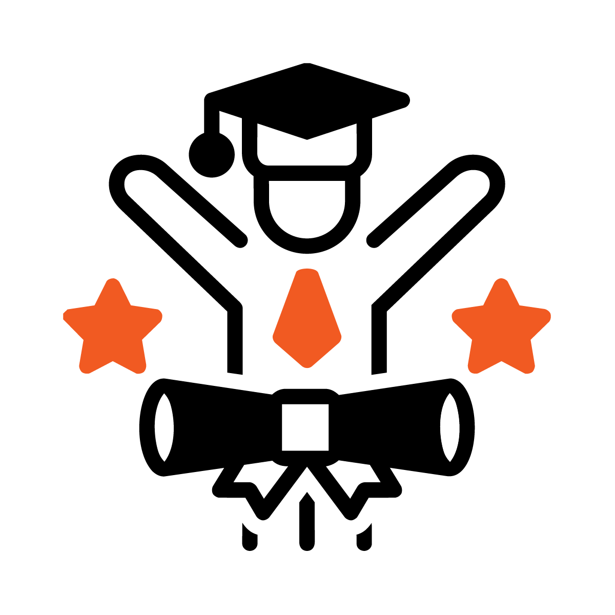 child achievement wearing graduation cap icon