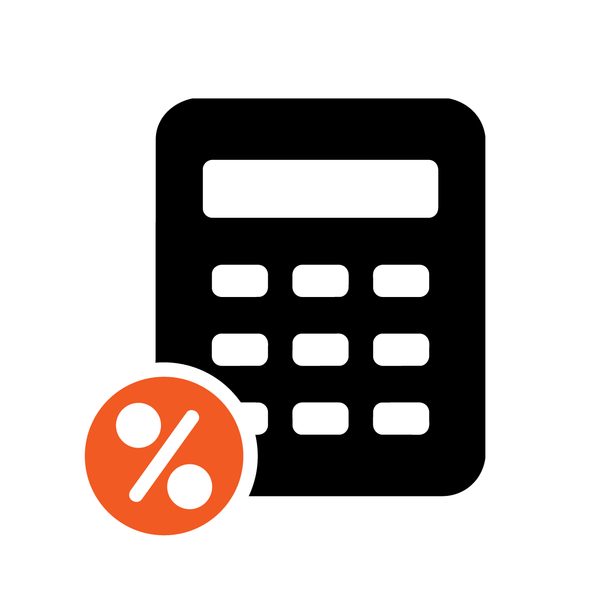 calculator with percentage icon