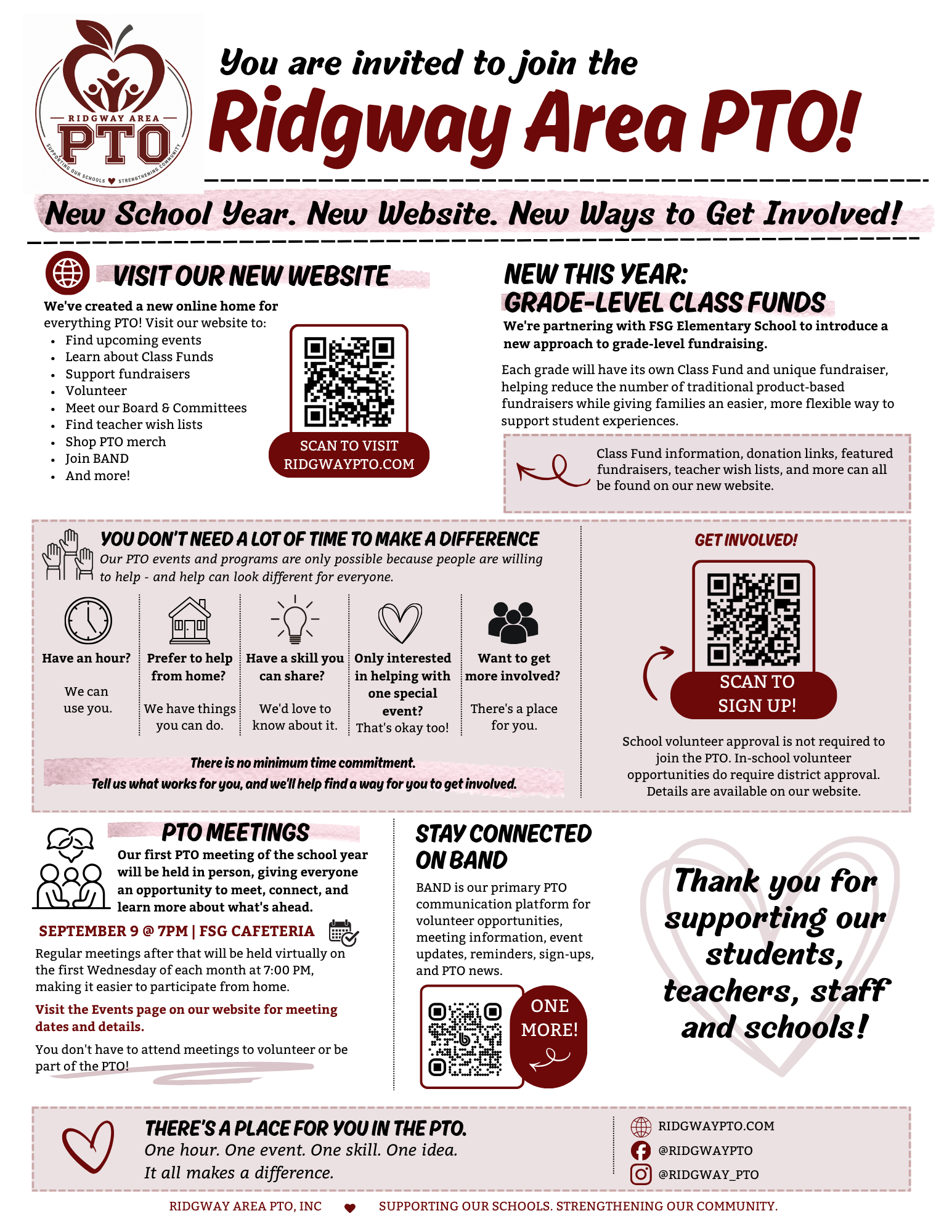 Welcome Back! Here’s What’s New with the Ridgway Area PTO for 2026-2027
