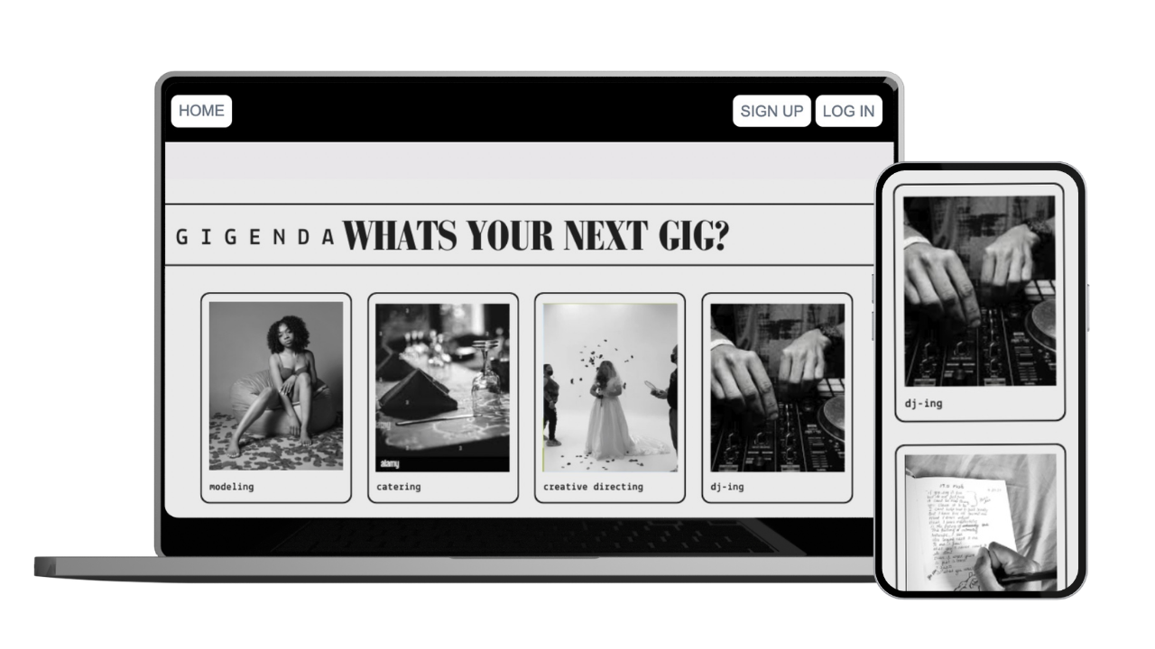 Gigenda Mobile + Desktop mockup