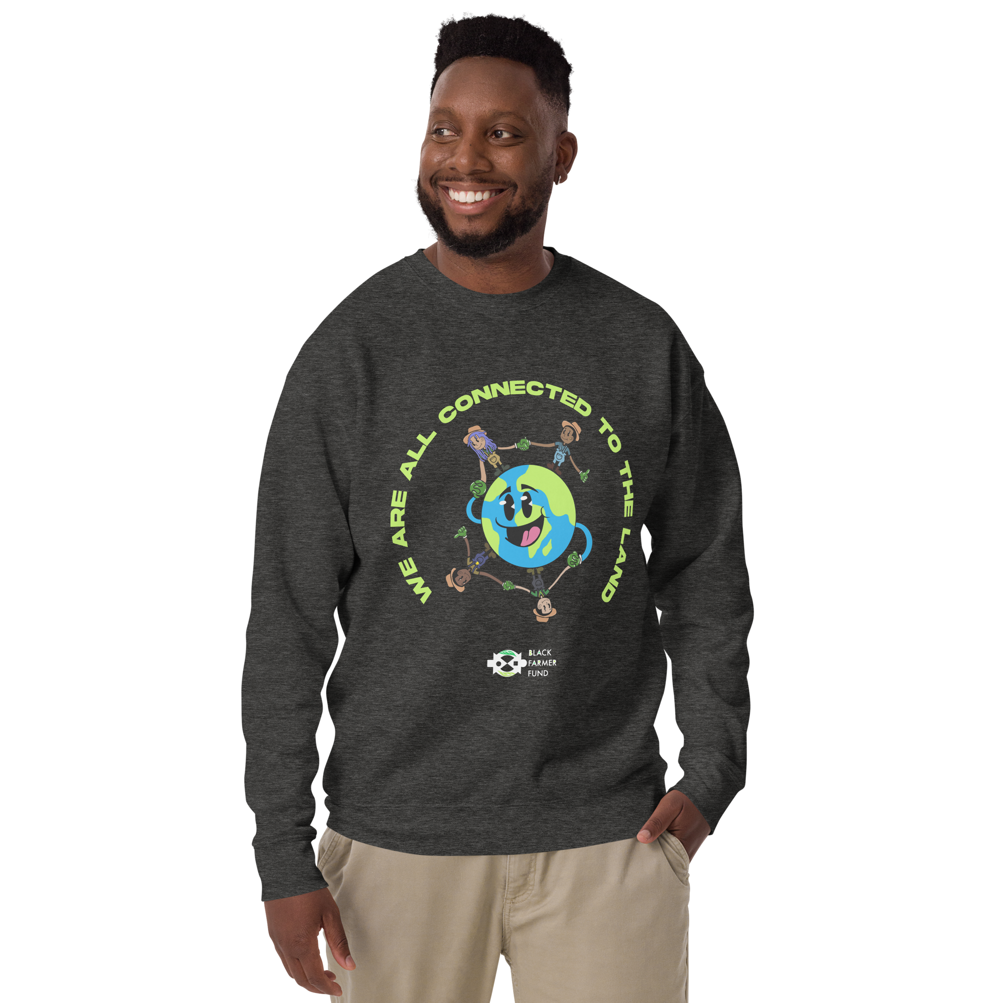We are all connected to the land crewneck