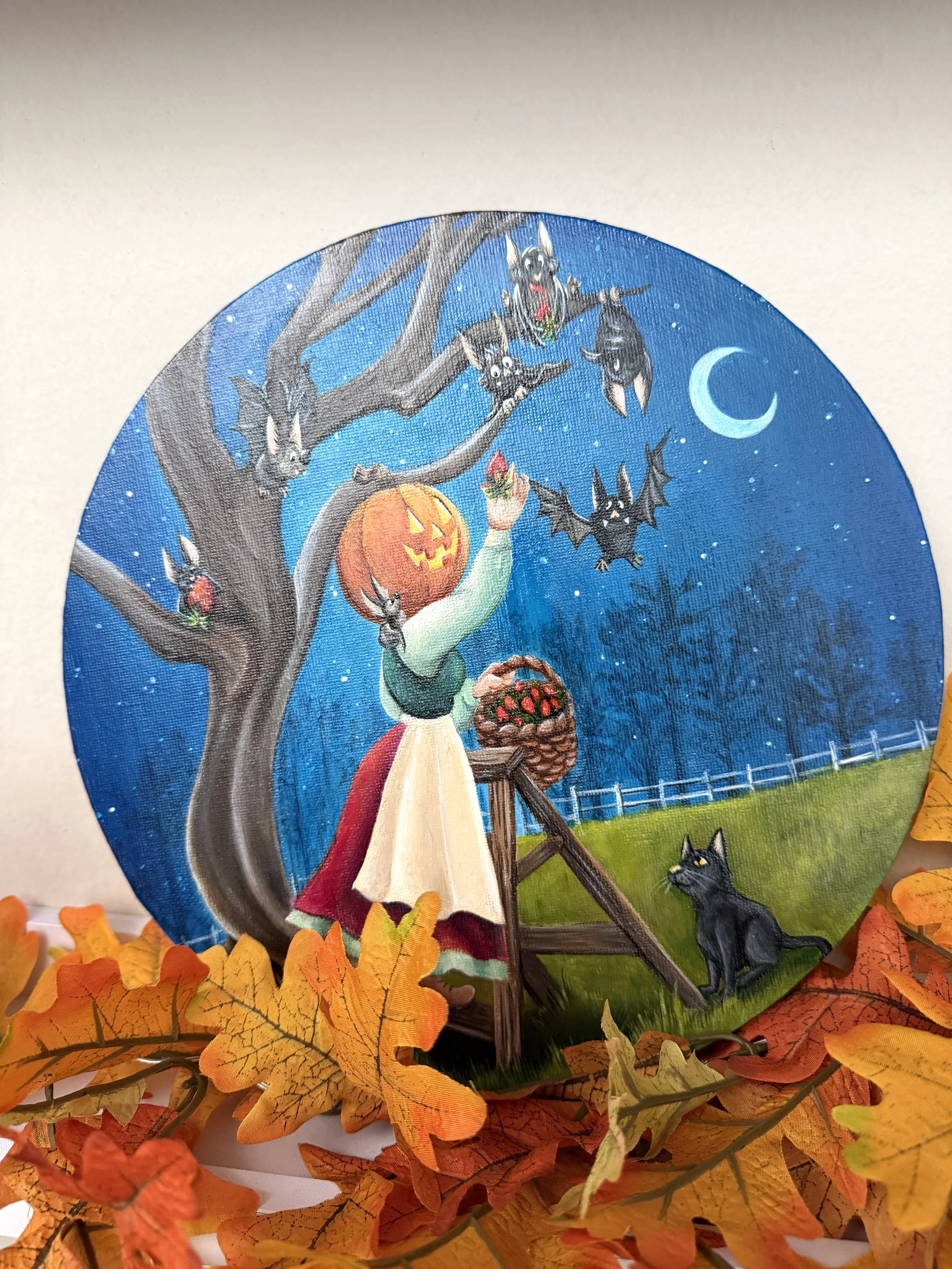 Bat Orchard Painting