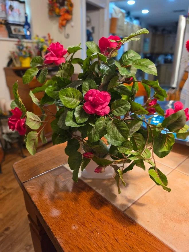 Heart Vase Silk Roses