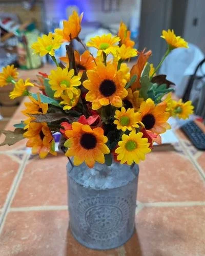 Milk Can With Silk Arrangement