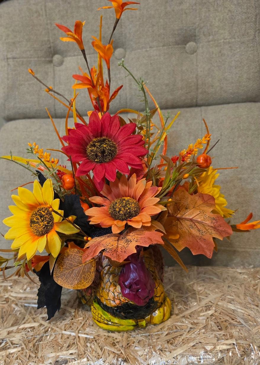 Fall Arrangement  In A Turkey