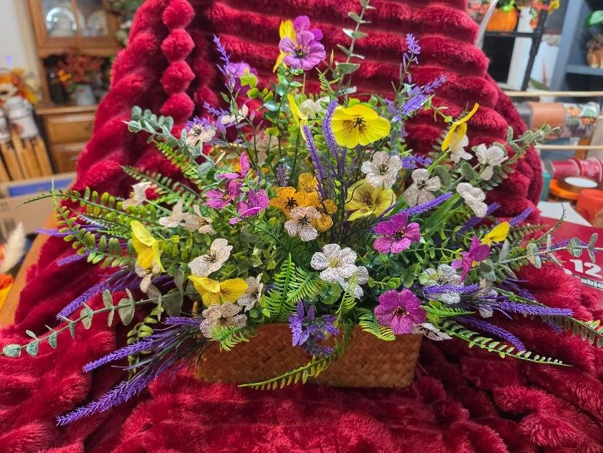 Basket Arrangement with Assorted Flowers