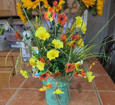 Milk Can With Silk Arrangement