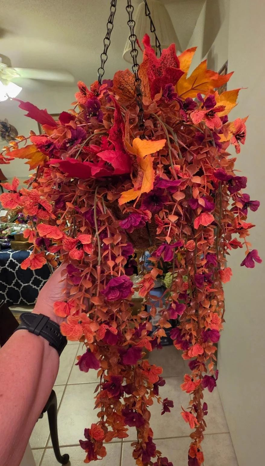 Autum Hanging Silk Basket
