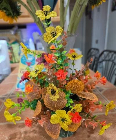 Orange Pumpkin With Silk Arrangement