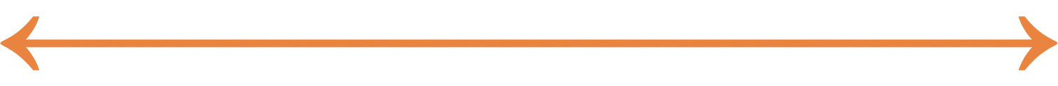 Orange, long, two-sided horizontal arrow.