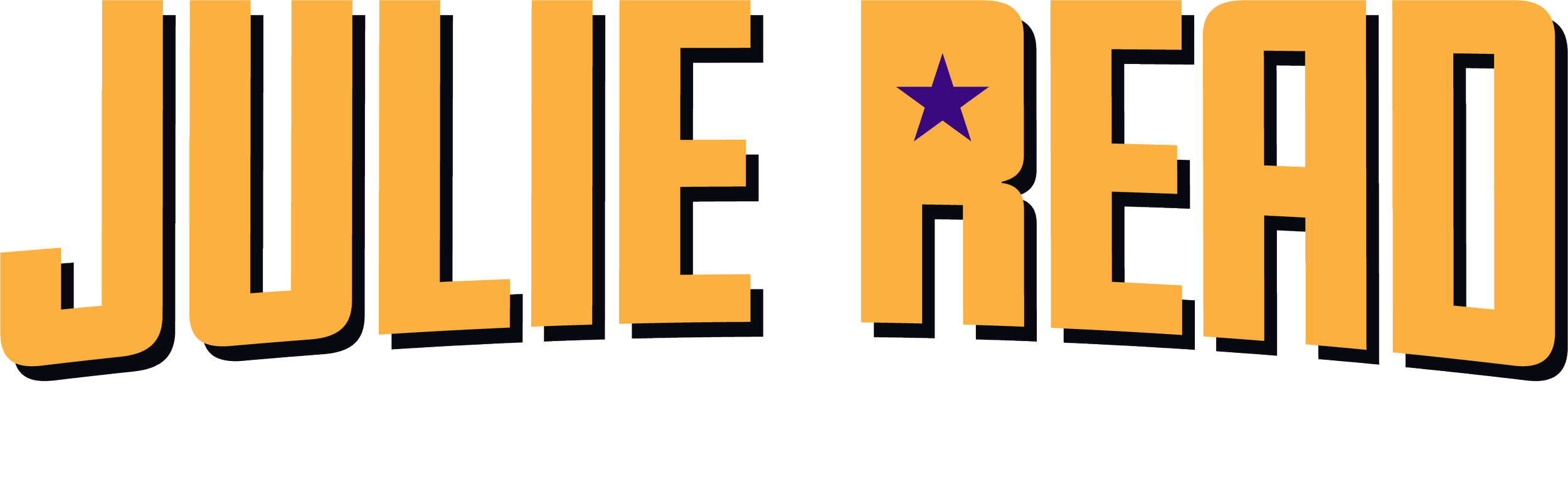 Graphic text saying 'JUULIES' in orange letters with a purple star on top.