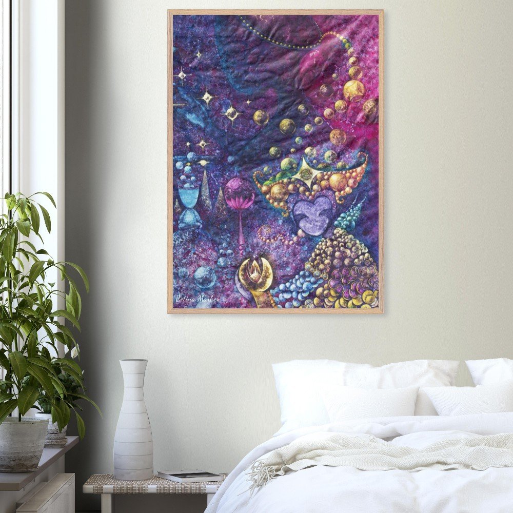 Póster con marco de madera prémium con papel mate de calidad museo