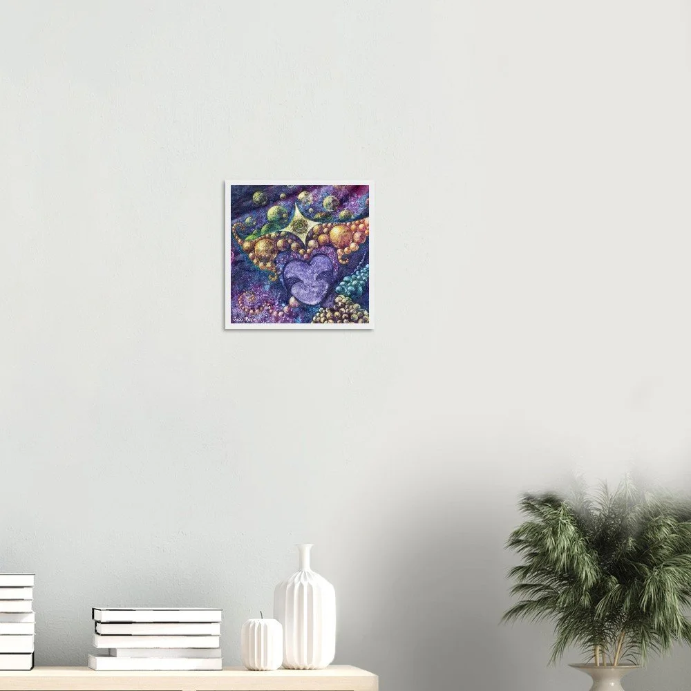 Pequeño formato - 30x30cm- Póster de papel mate calidad museo con marco de madera