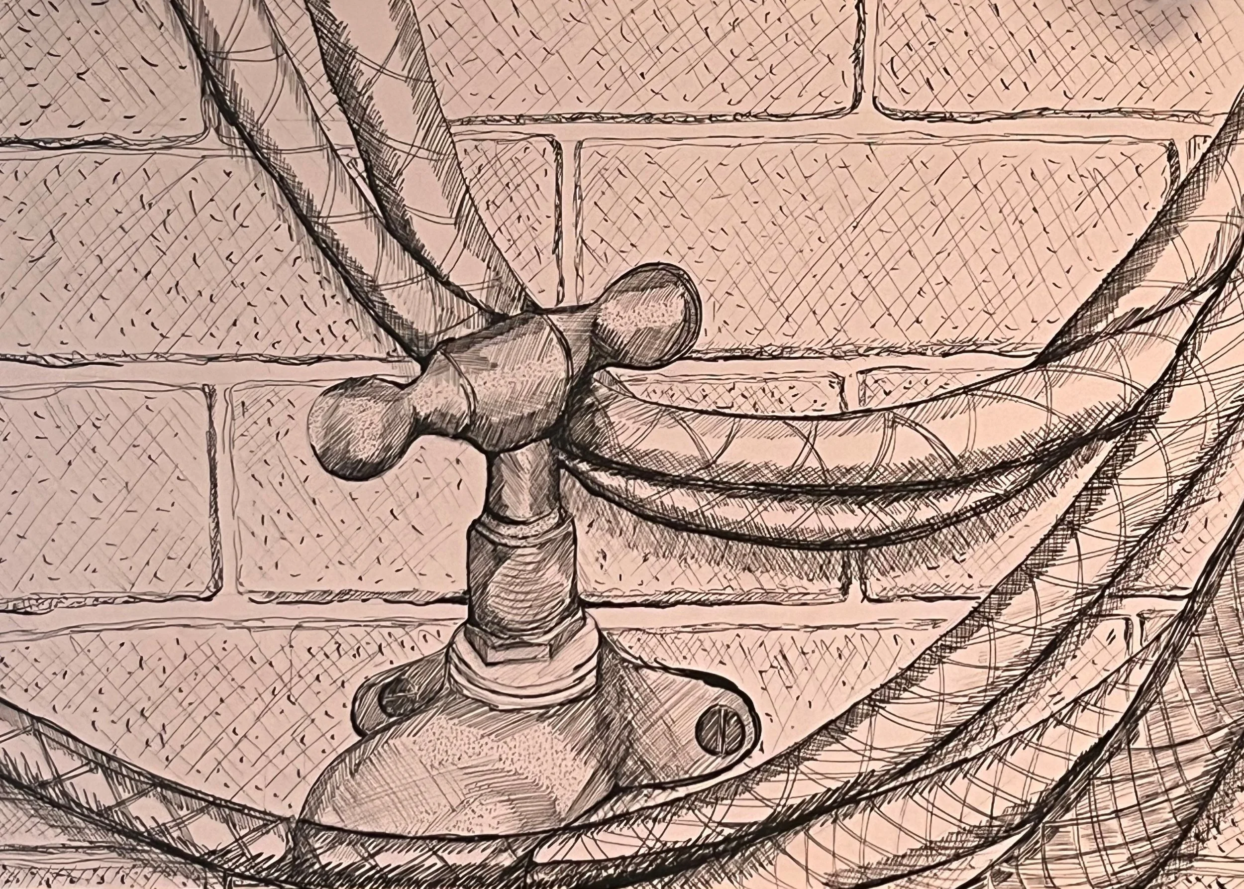 Tap and hose.  Ink on paper.jpg