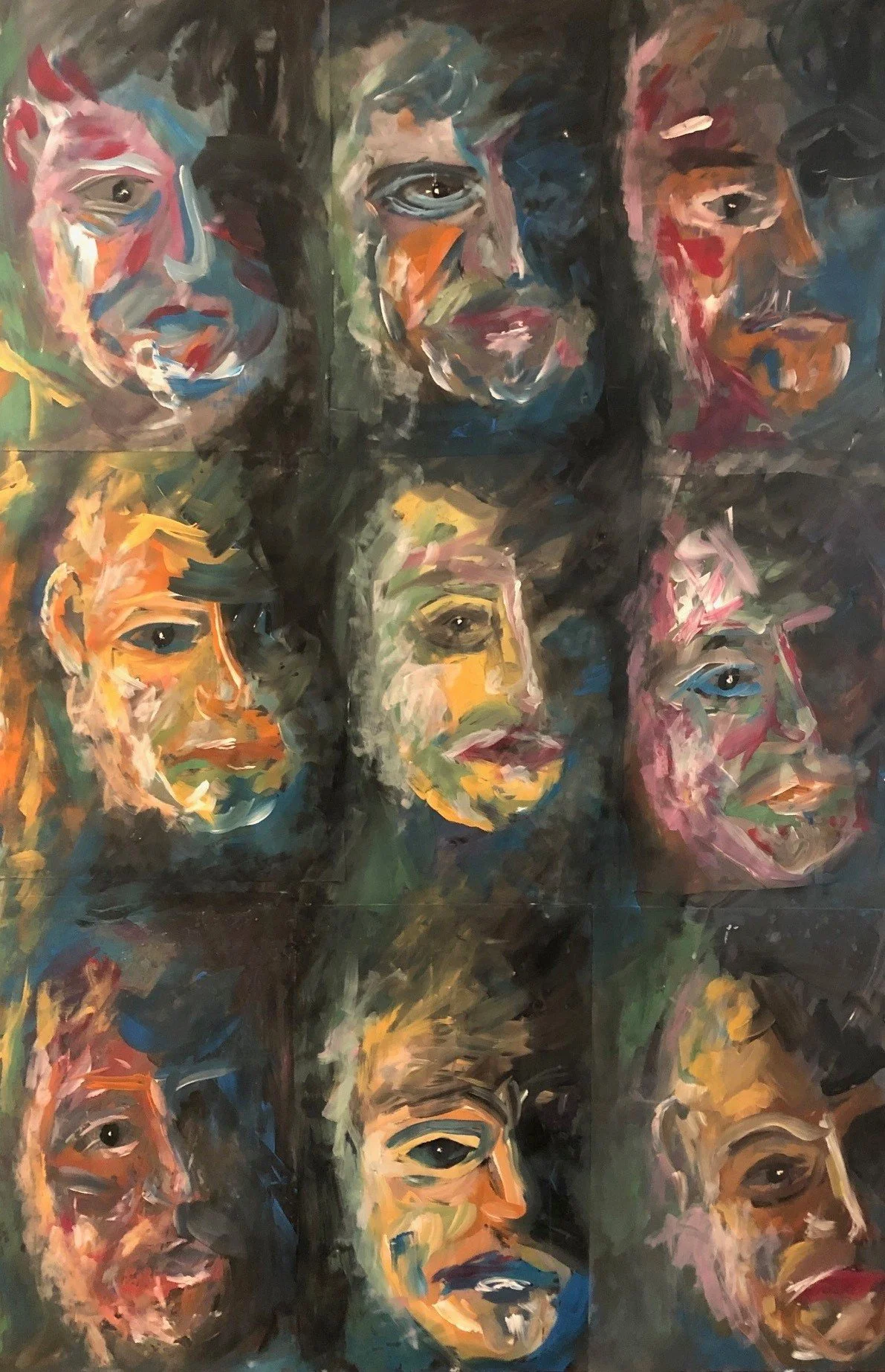 Multiple self portraits. Acrylic on plastic sheet.jpg