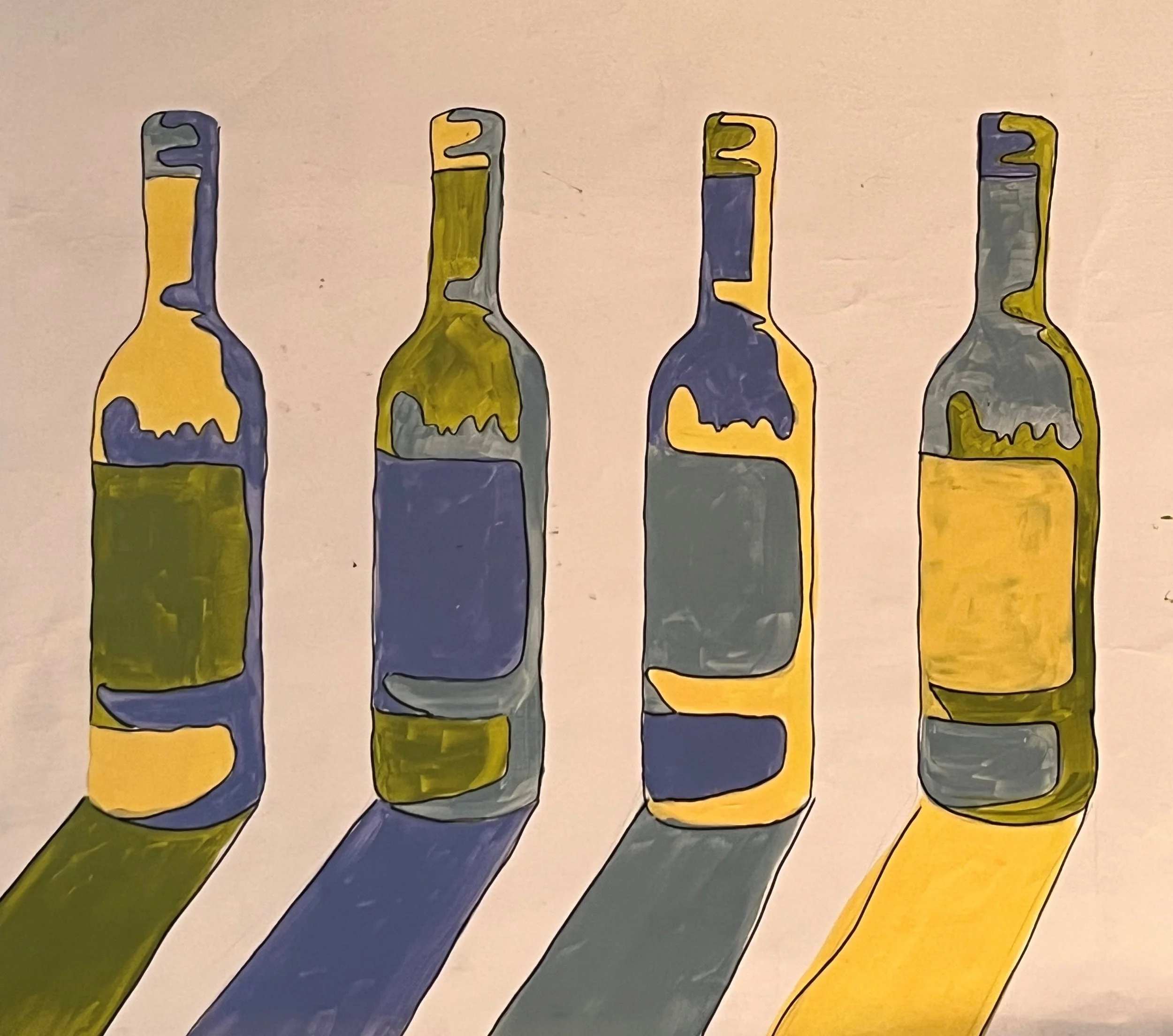 Afterrnoon Bottles 2. Acrylic on paper.jpg