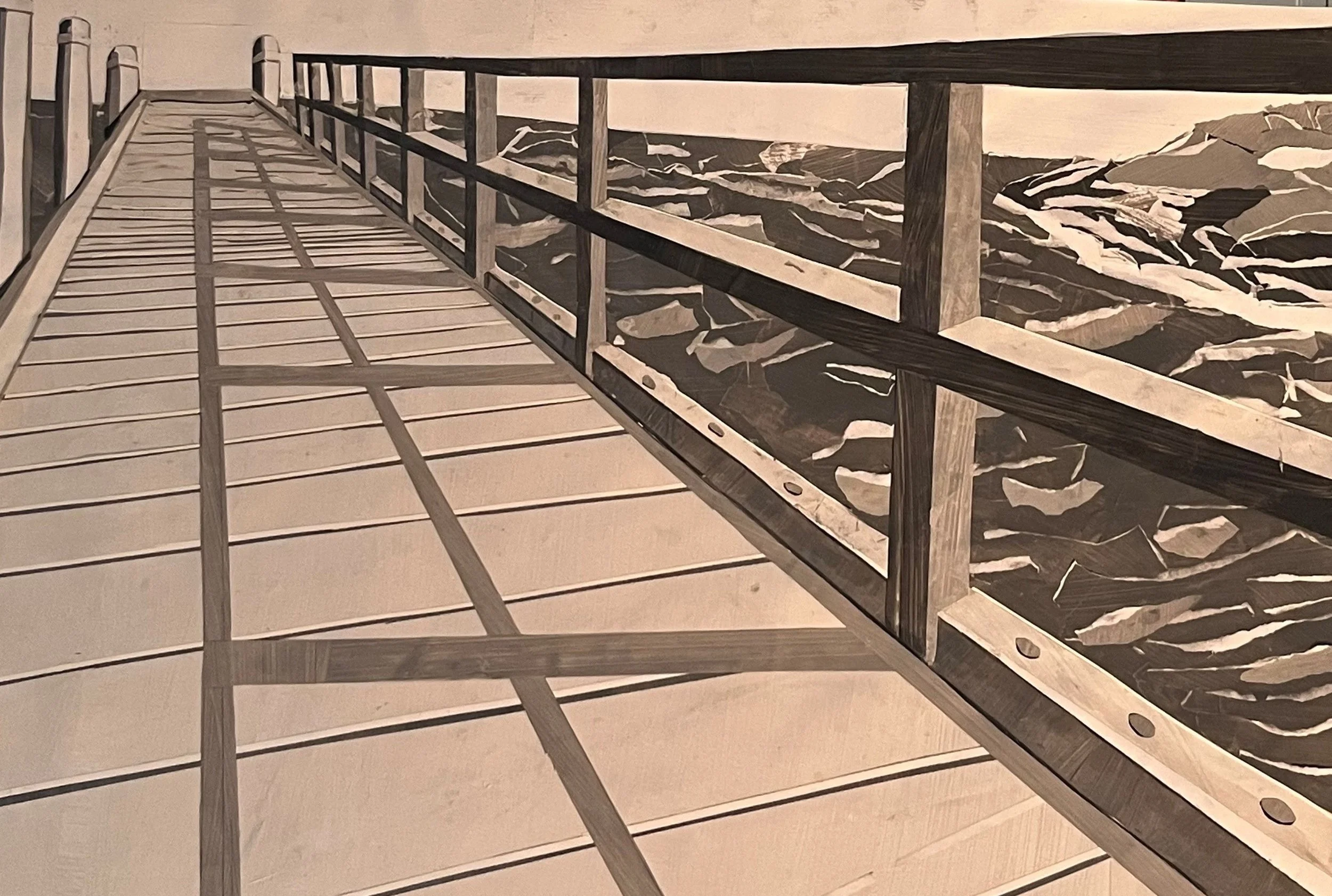 Geordie Bay Jetty.  Chromatic cut paper.jpg
