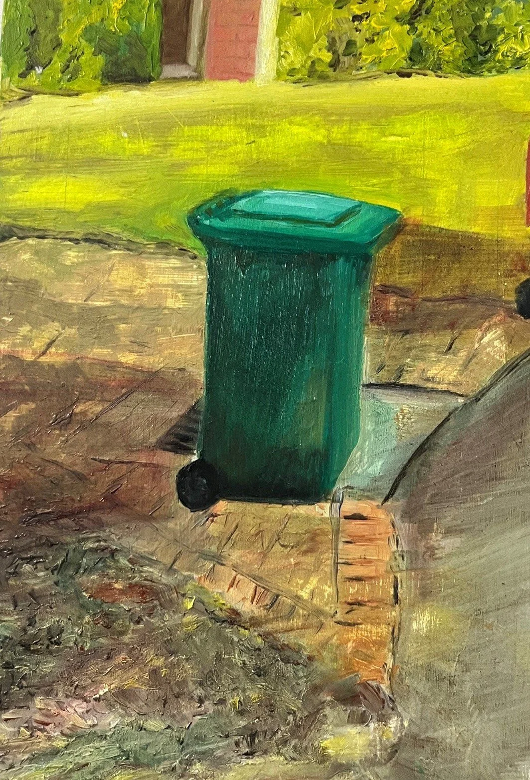 Bin day 1 2026. Olil on wood..jpg