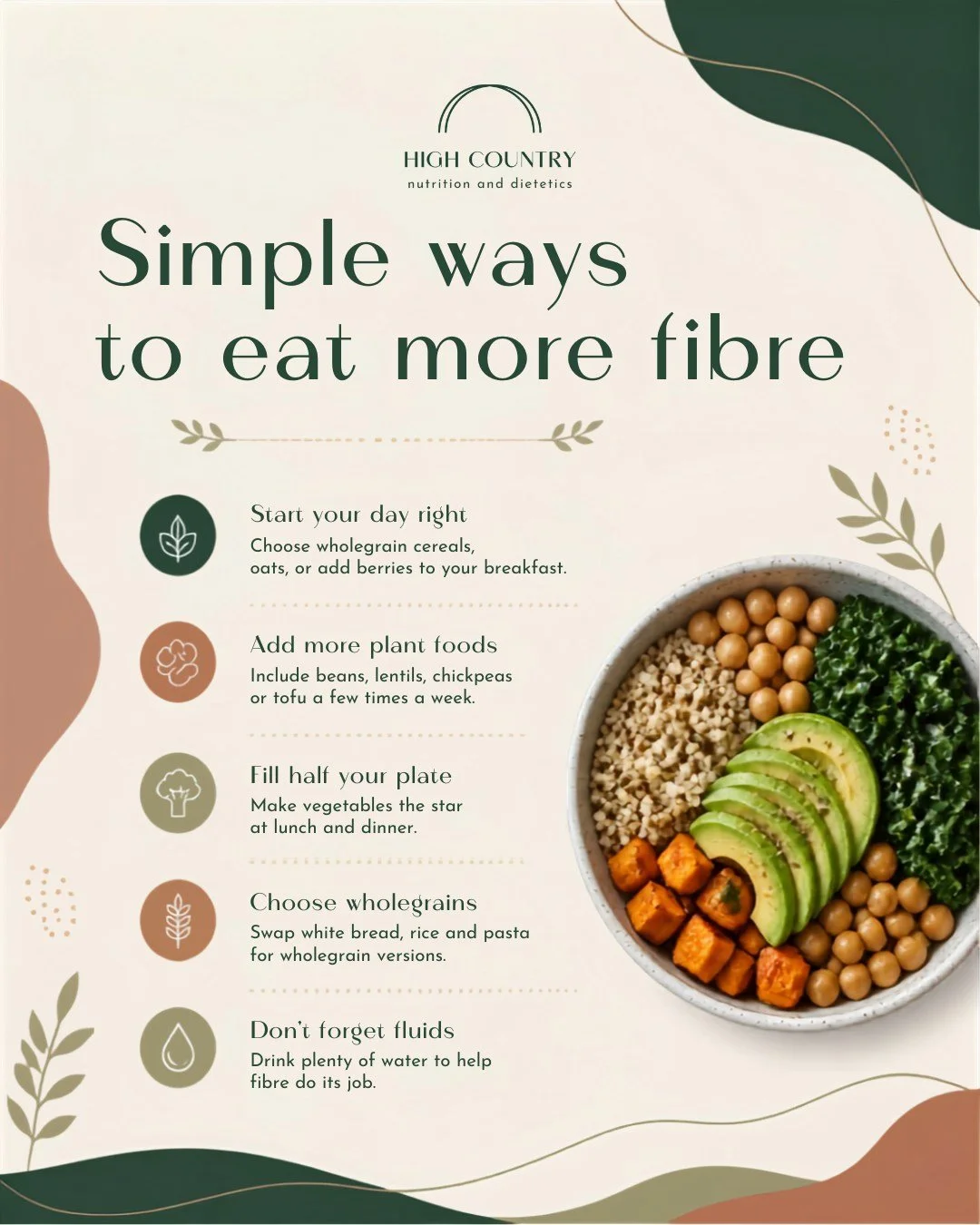 Fibre is one of the most important nutrients for your gut&mdash;and most of us aren't getting enough!

Adding more fibre to your day can support healthy digestion, feed your gut bacteria, help you feel fuller for longer, and support heart health.

Si
