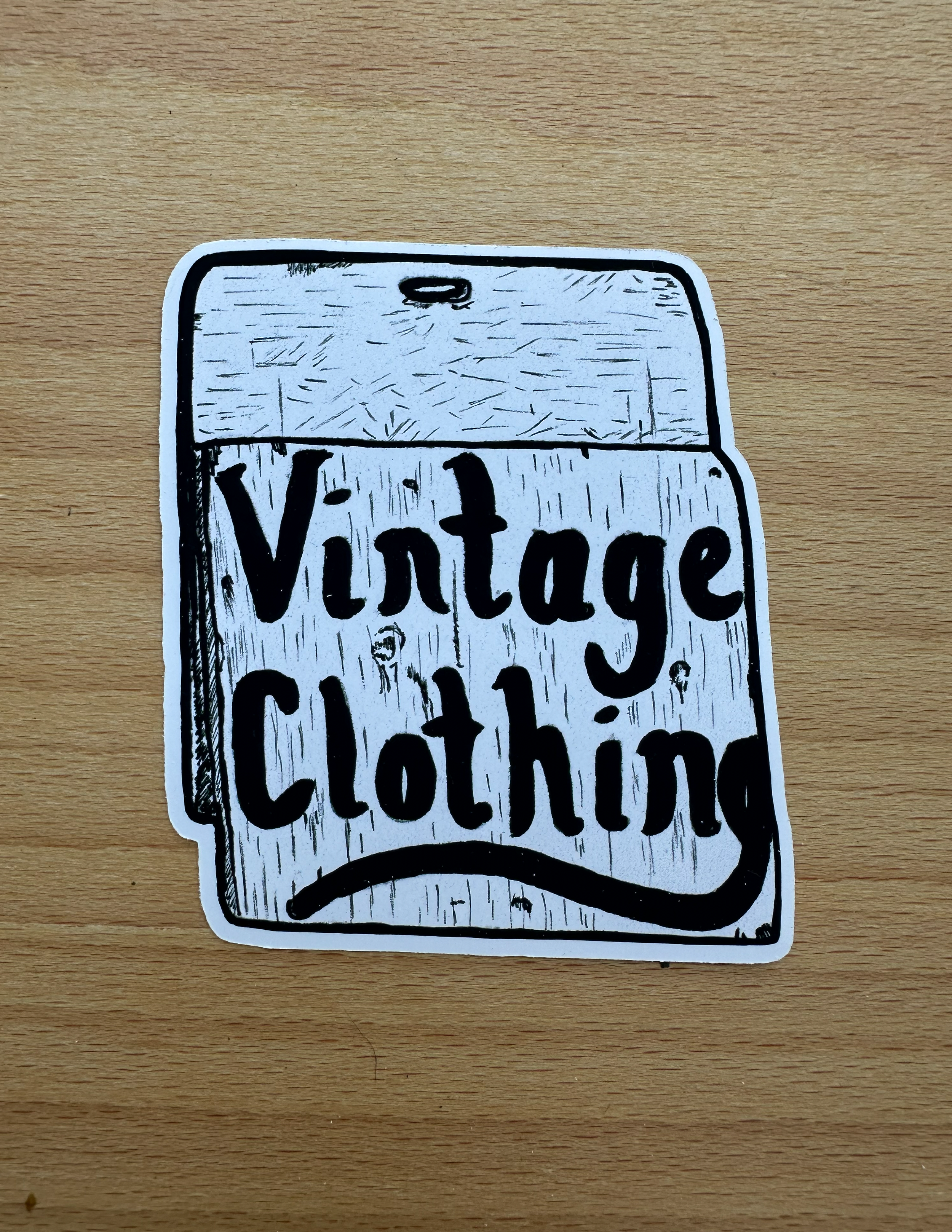 "Vintage clothing" sticker