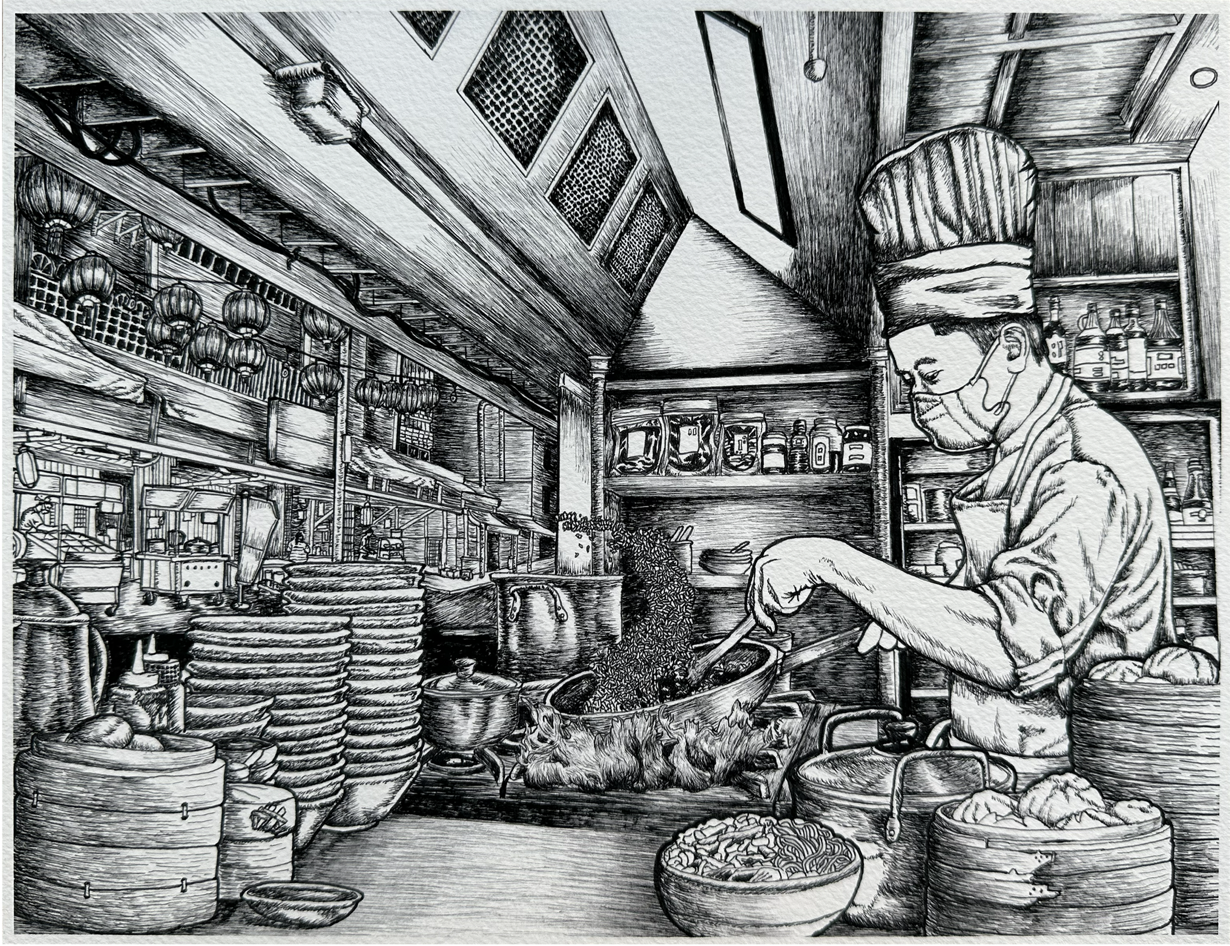 Night Market Art Print