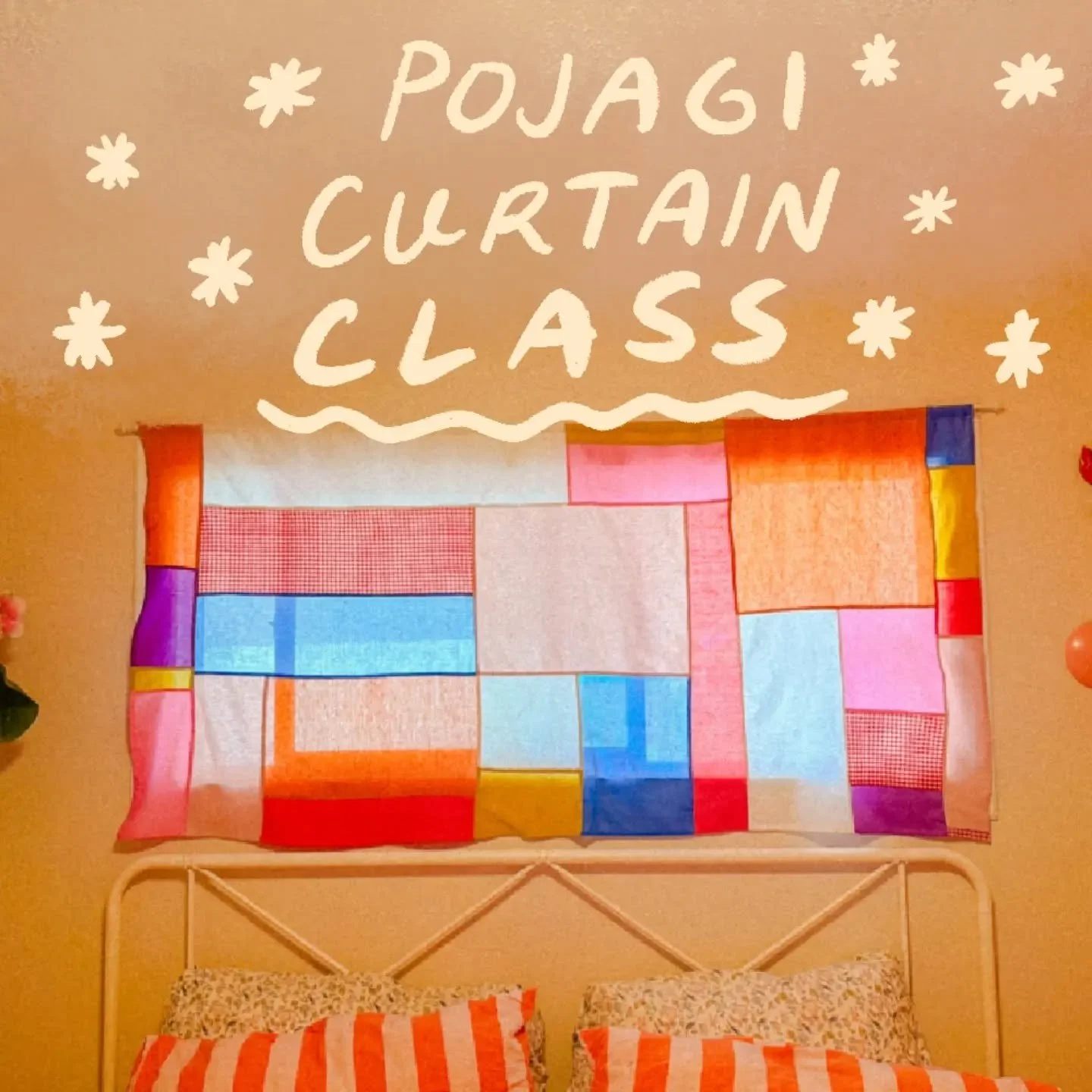 Our final September class will be making Korean Pojagi curtains! Do you have a little window that needs something special hanging in it? Well this is the class for you. This is a beginner level class where you will work on cutting and measuring as we
