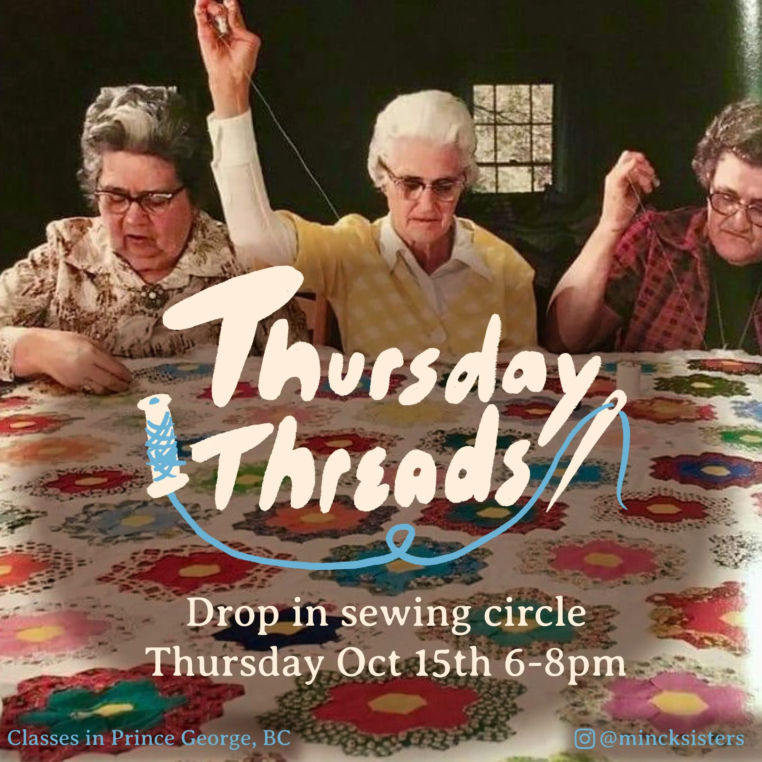 Our drop in sewing circle is happening again Oct 15th at Studio 2880. Bring in something you need help on and we can help you parse through it. Maybe you need to do some parallel play with your fellow sewists? Need to cut out a project and need a big