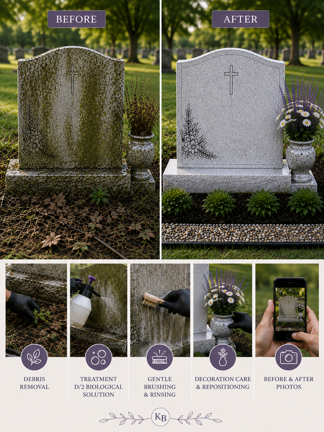 Standard Headstone Cleaning