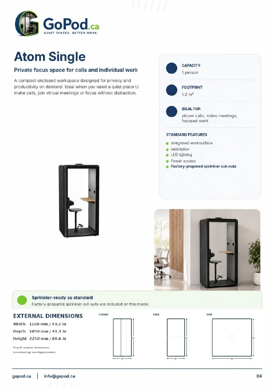 GoPod Atom Series Single Pod Brochure PDF