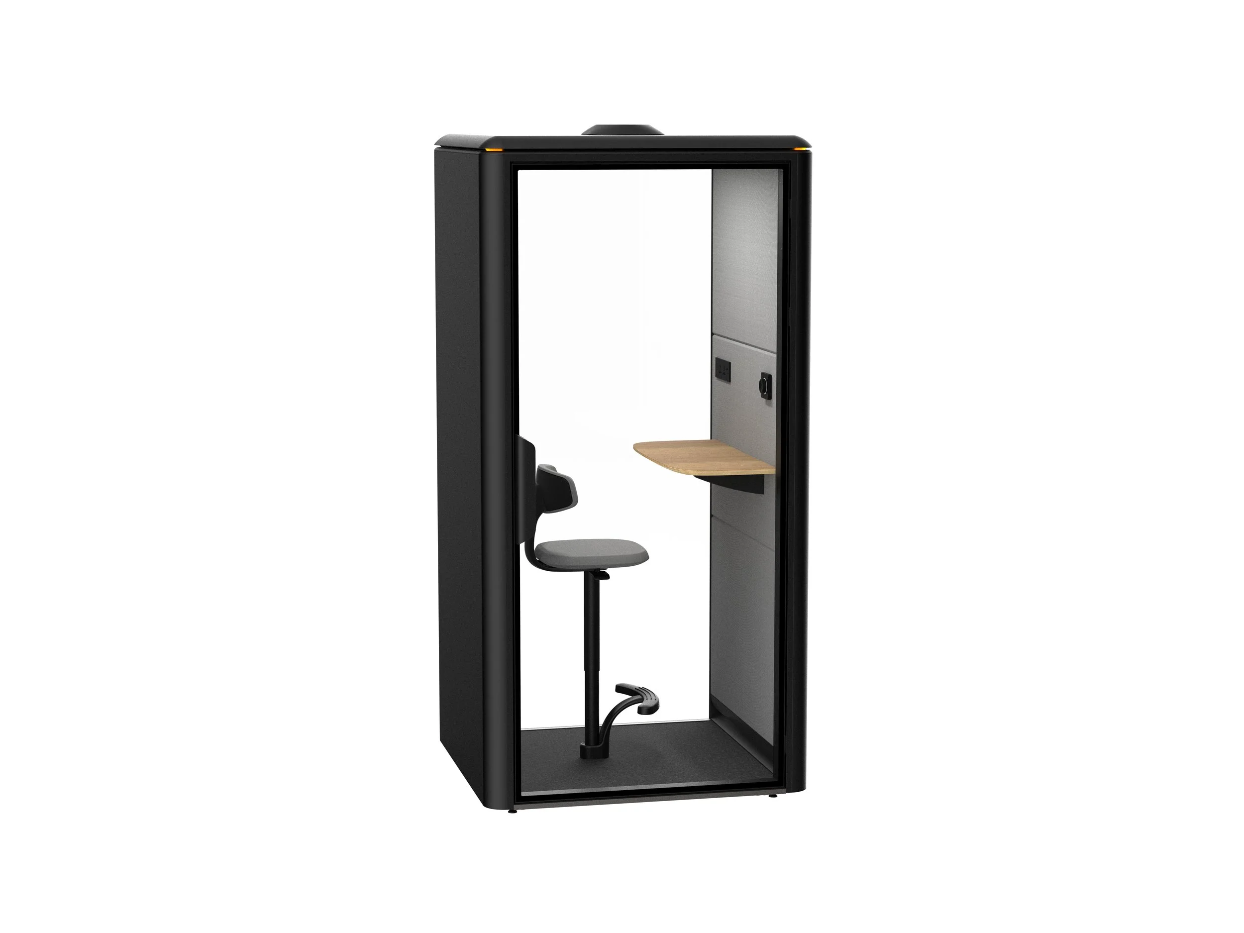 Atom Single acoustic office pod in a bright modern office