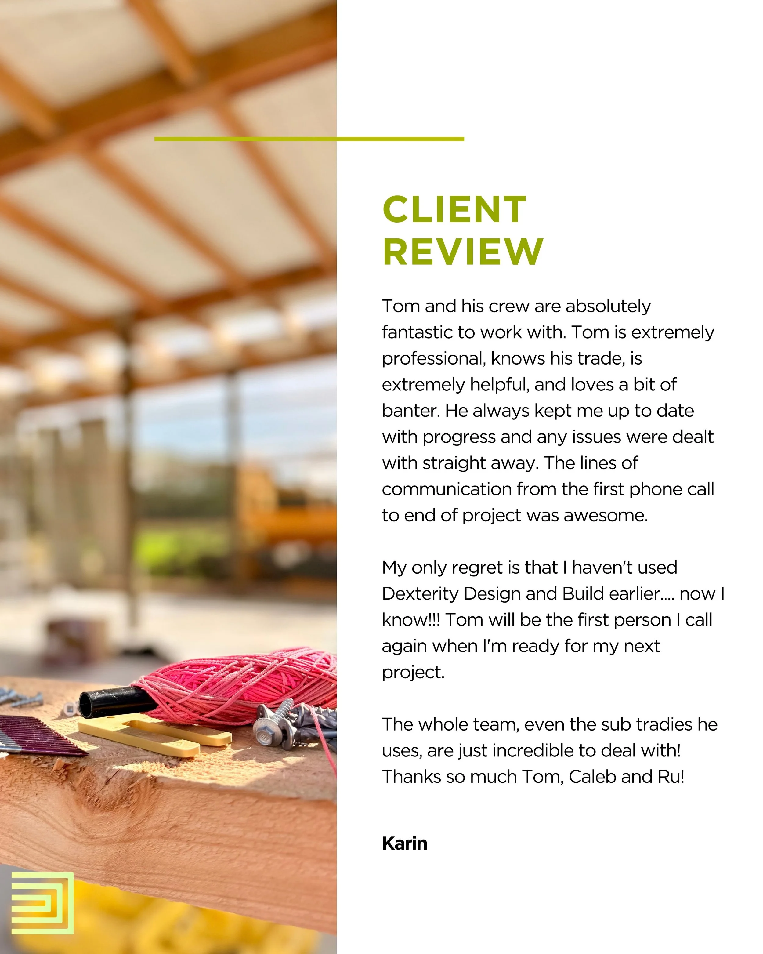 Thank you so much Karin! We appreciate this excellent review 🤩

#dexteritybuild #nzbuilders #builder #waikato #clientreview