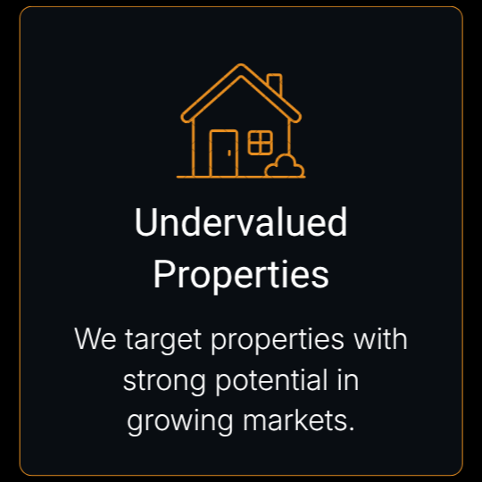 Undervalued properties icon - targeting high-potential real estate growth markets