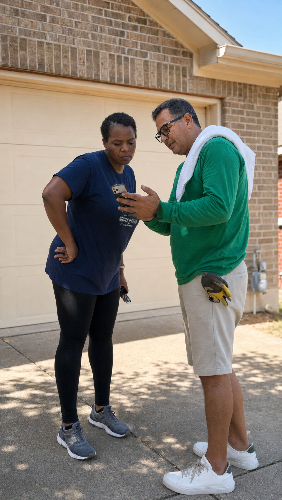 Tony Zozaya reviewing an insurance claim with a homeowner