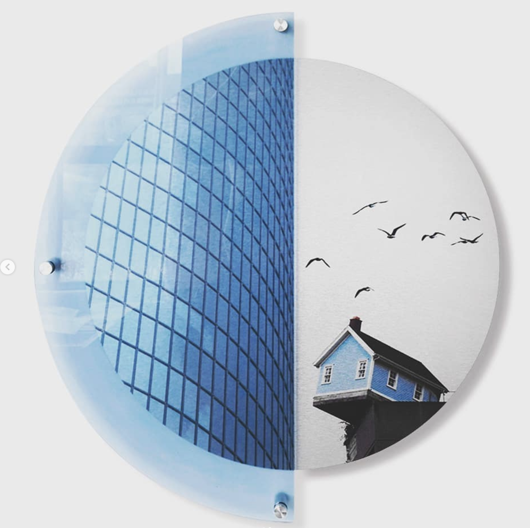 Circular 3D Wall Art:

This decorative acrylic concept explored custom printing techniques on Dibond and acrylic to create contemporary wall décor with transparency, depth, and layered visual effects suitable for residential and commercial interiors.