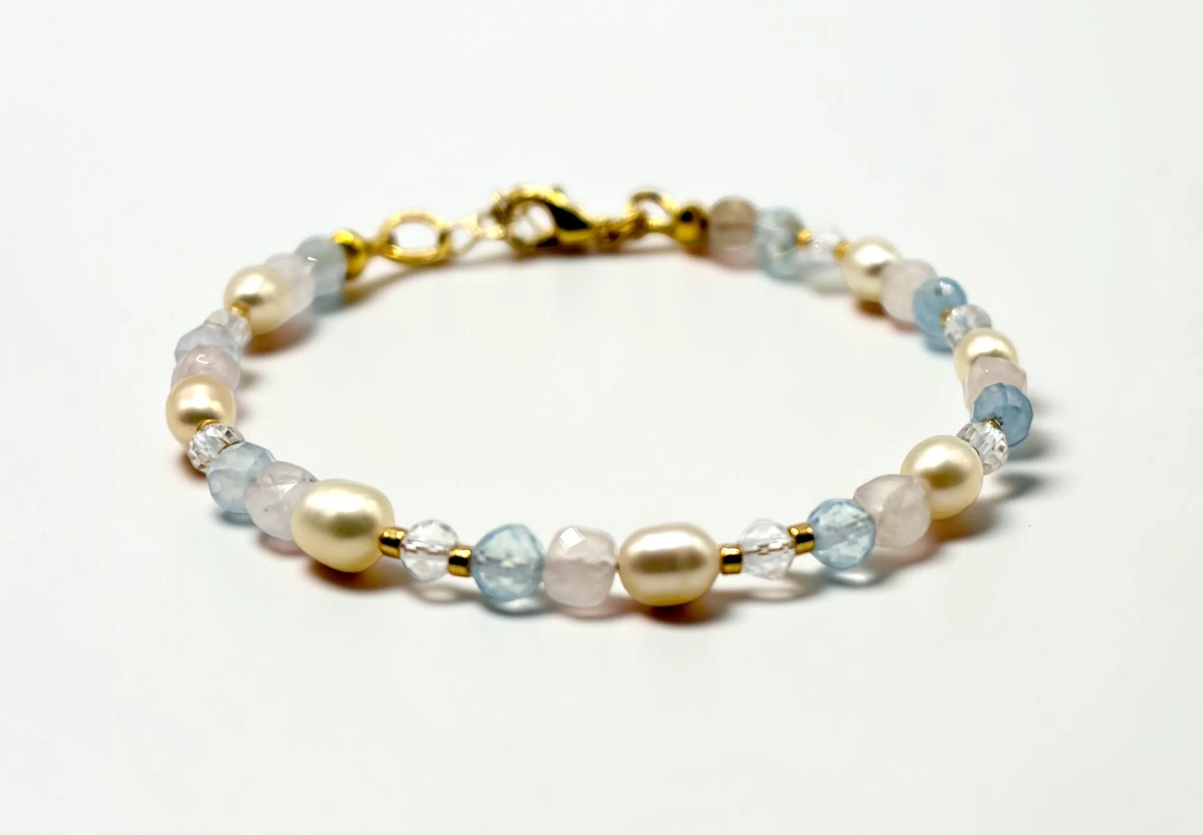 pearl, aquamarine, rose quartz bracelet.JPG