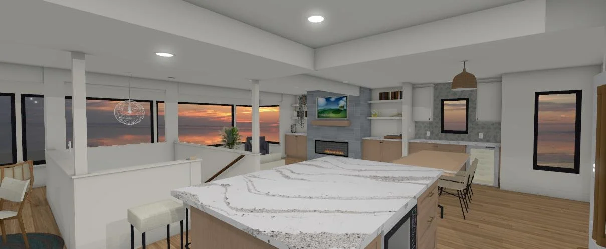 Rendering of a kitchen remodel in Cayucos