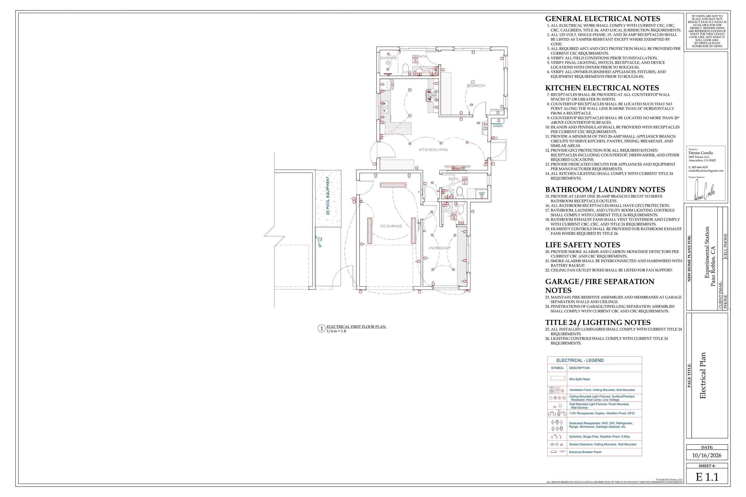 ADU Electrical Plan