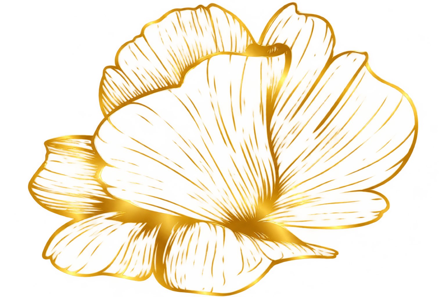 A decorative light fixture resembling a cluster of golden flowers with detailed petal patterns, illuminated with warm yellow light.