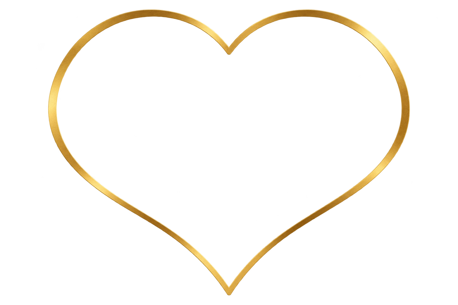 Gold heart-shaped outline with a blank space inside for text