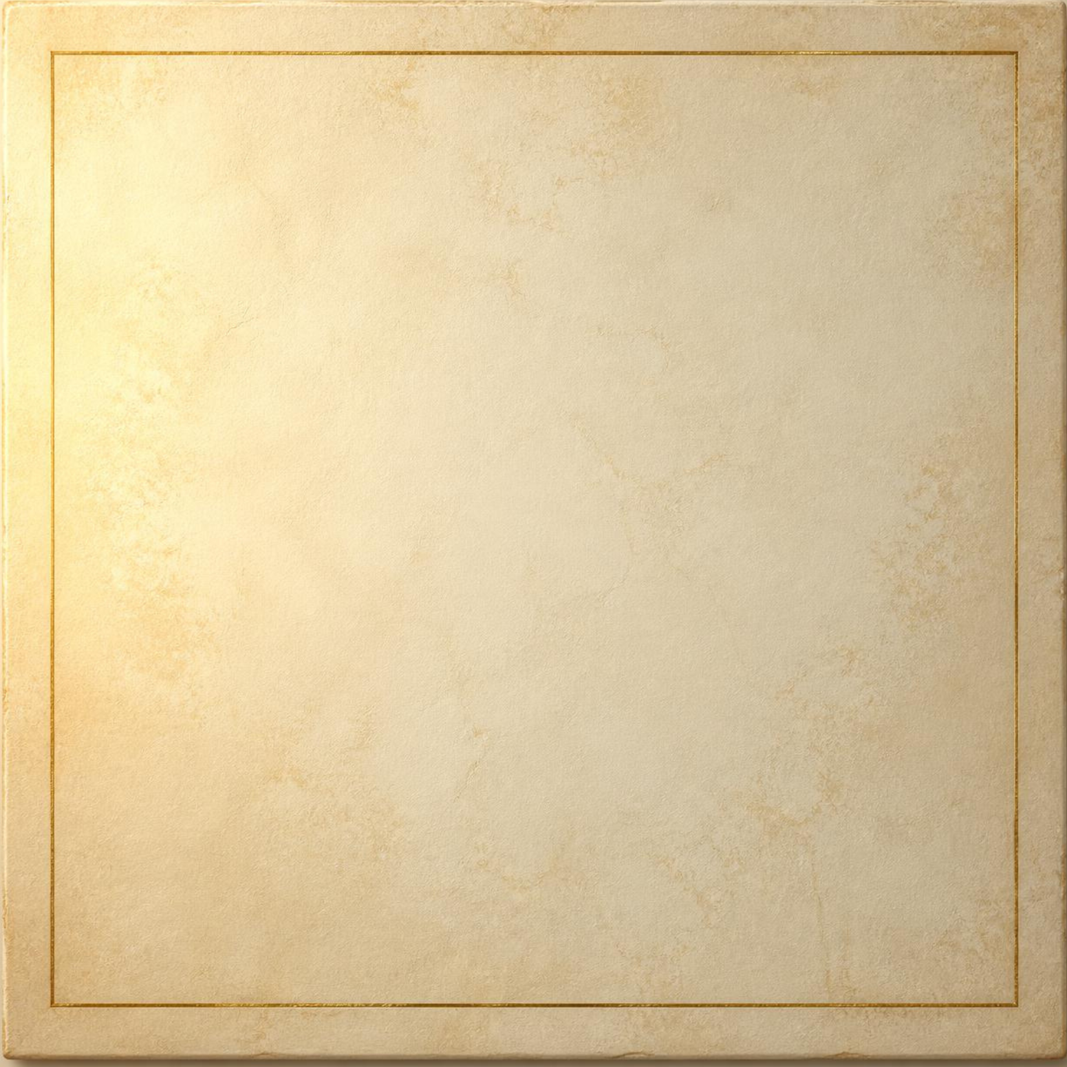 A blank, beige, and slightly textured vintage-style paper or parchment with a thin gold border.