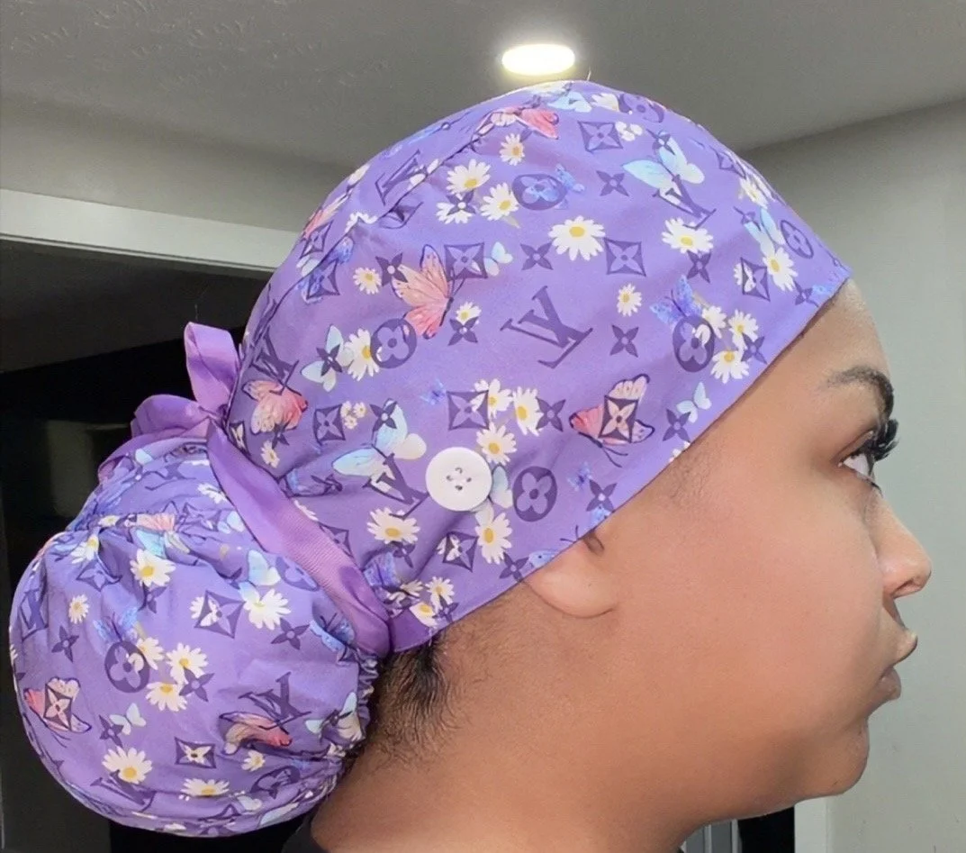 LV Purple Ponytail Cap