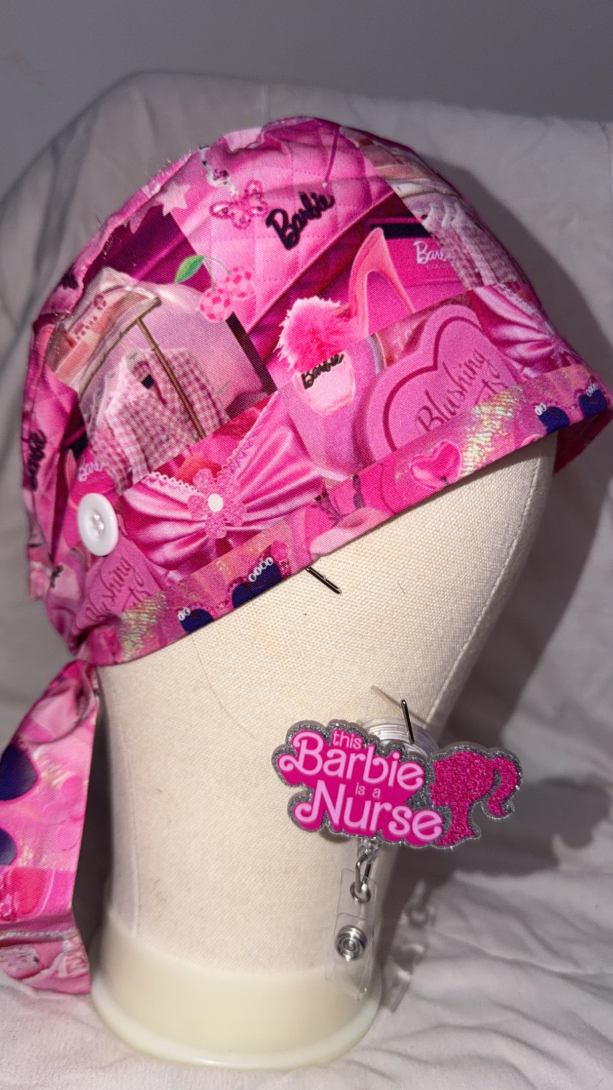 Barbie Scrub Cap w/Badge Reel