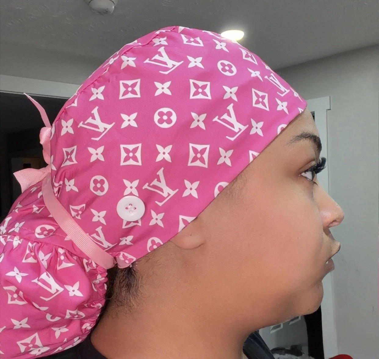 LV Pink Ponytail Cap