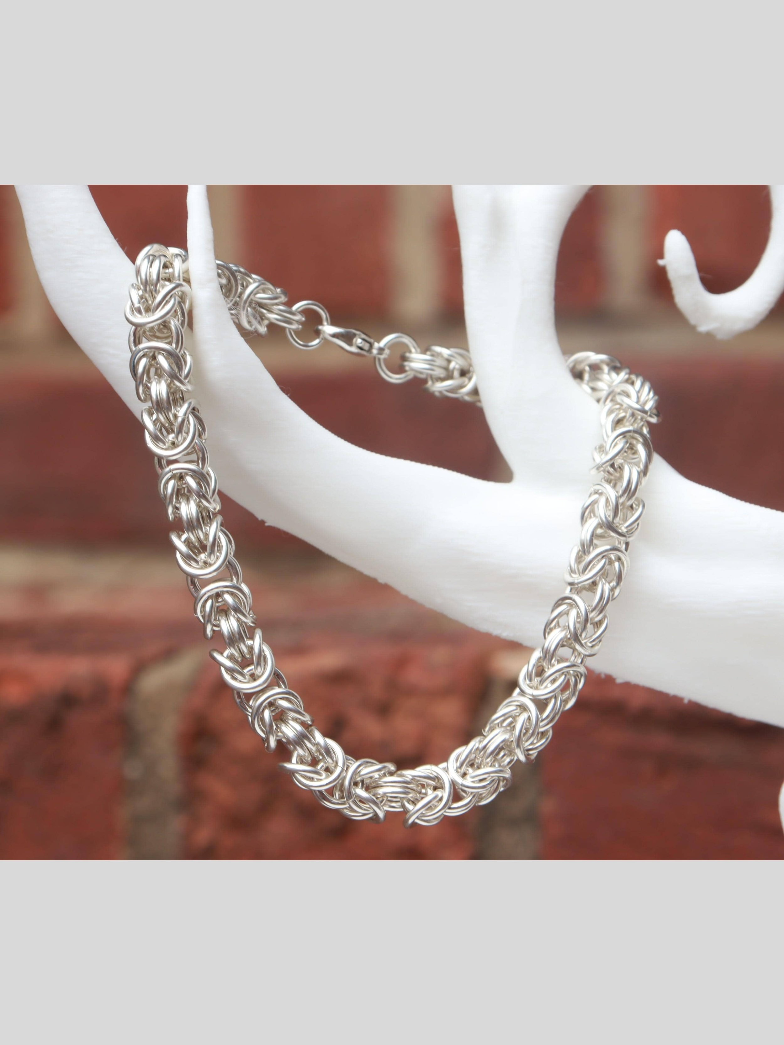 Sterling Silver Byzantine Chainmaille Bracelet